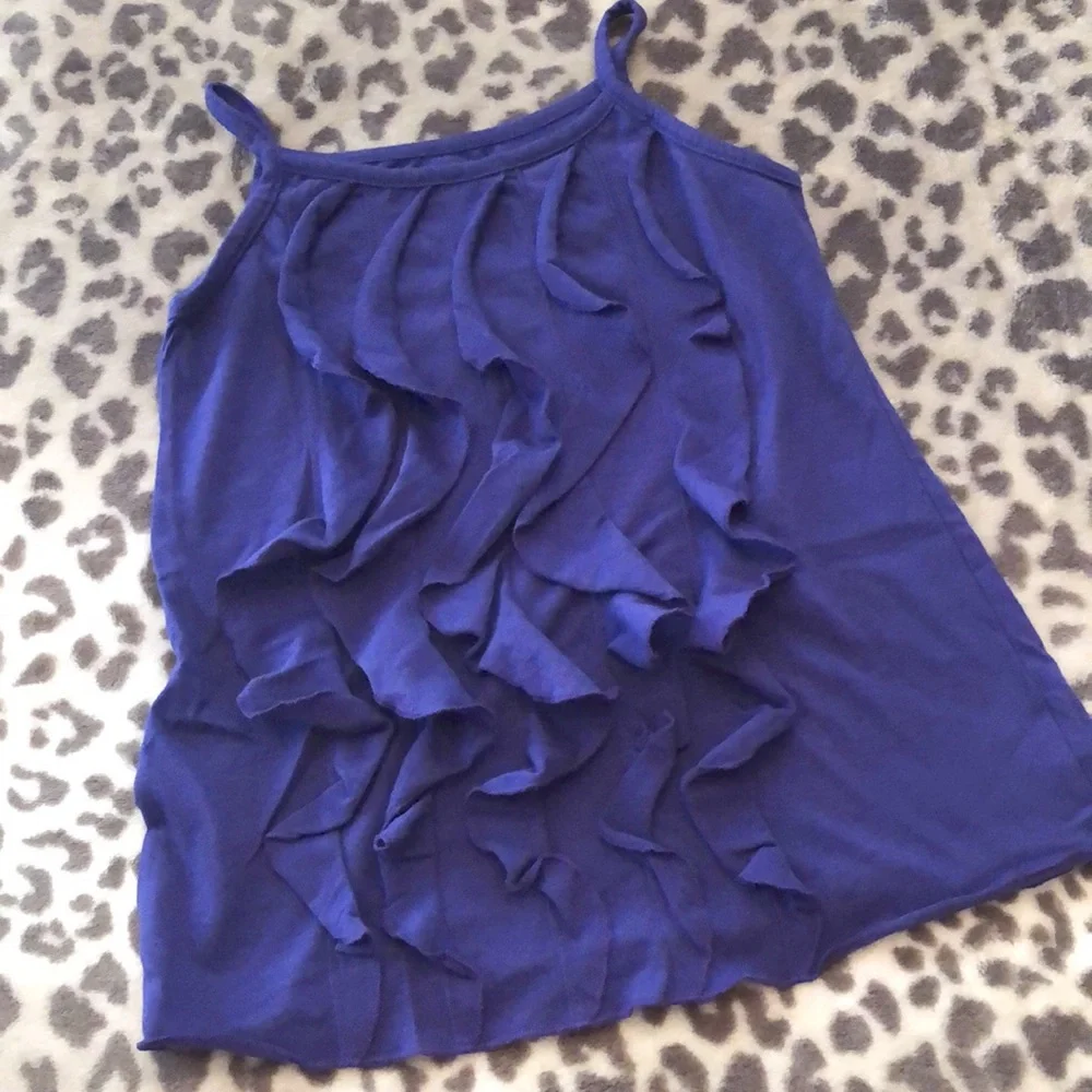 Old Navy Ruffle Tank Top in Purple Blue Size Small 6 7